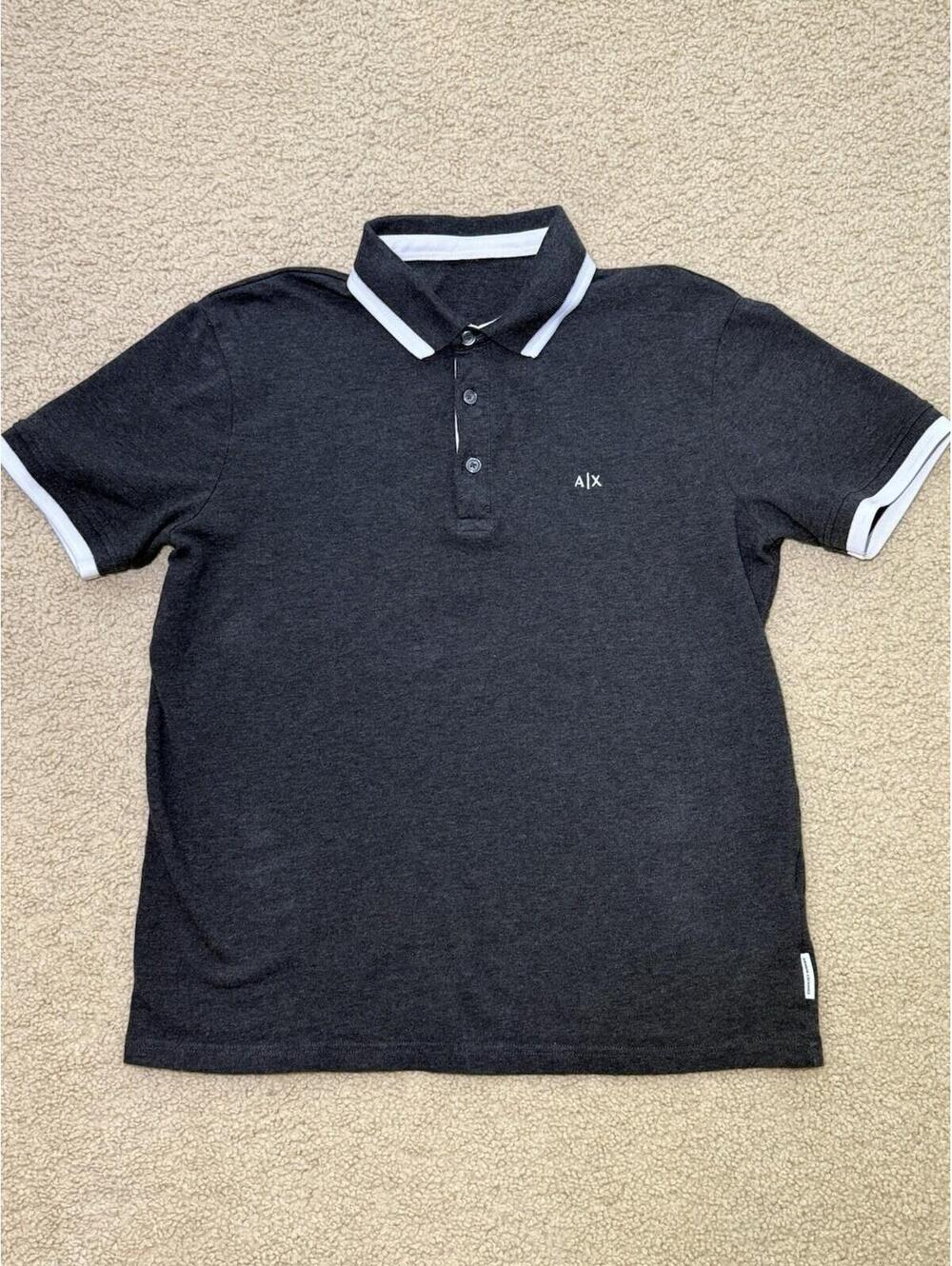 Armani Exchange A|X Gray Polo Shirt Men’s XS Short Sleeve